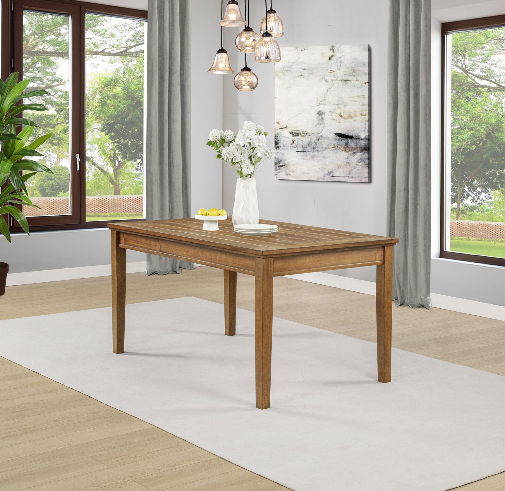 Atwood Rectangular Wood Dining Table Warm Brown