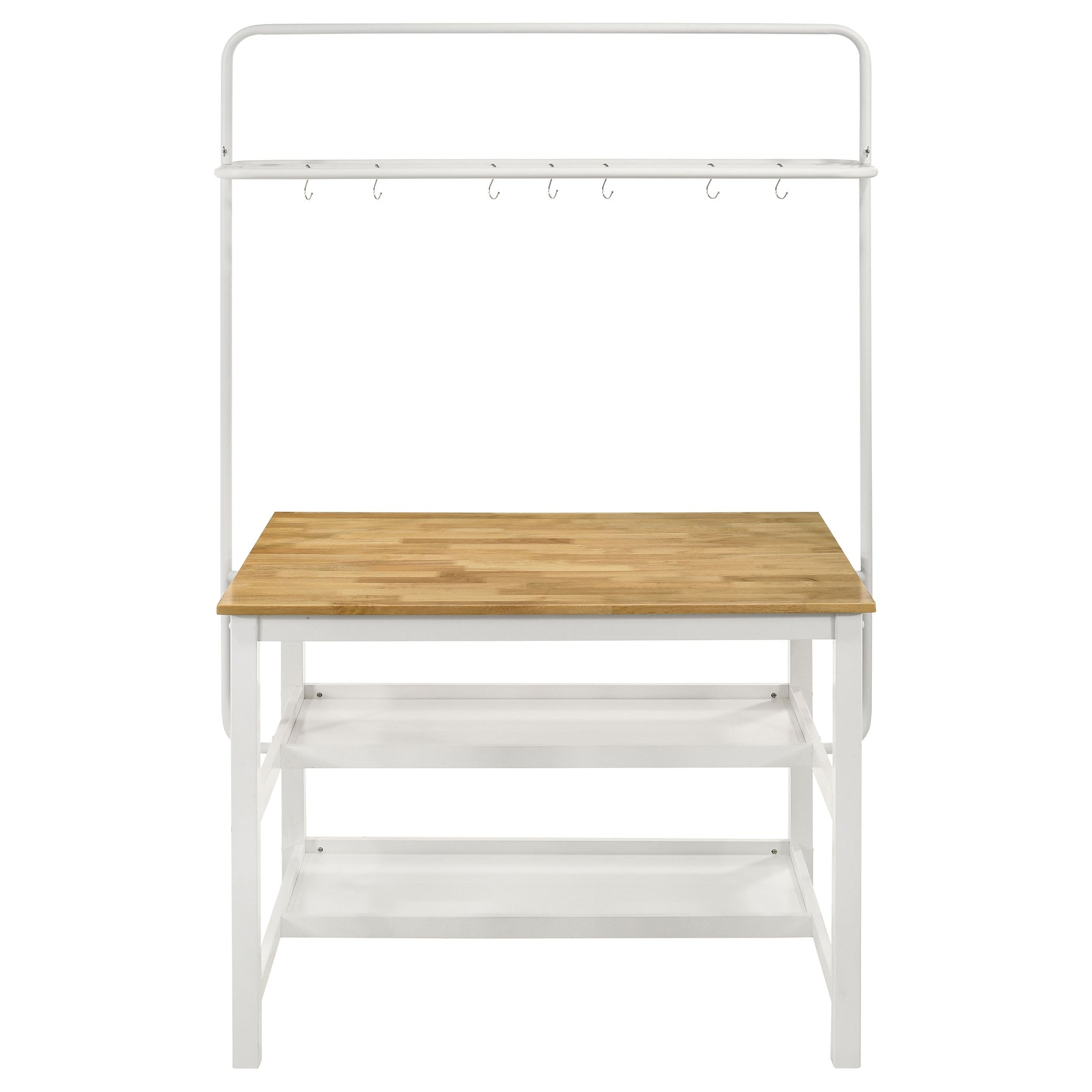 Edgeworth White Kitchen Island Counter Height Set