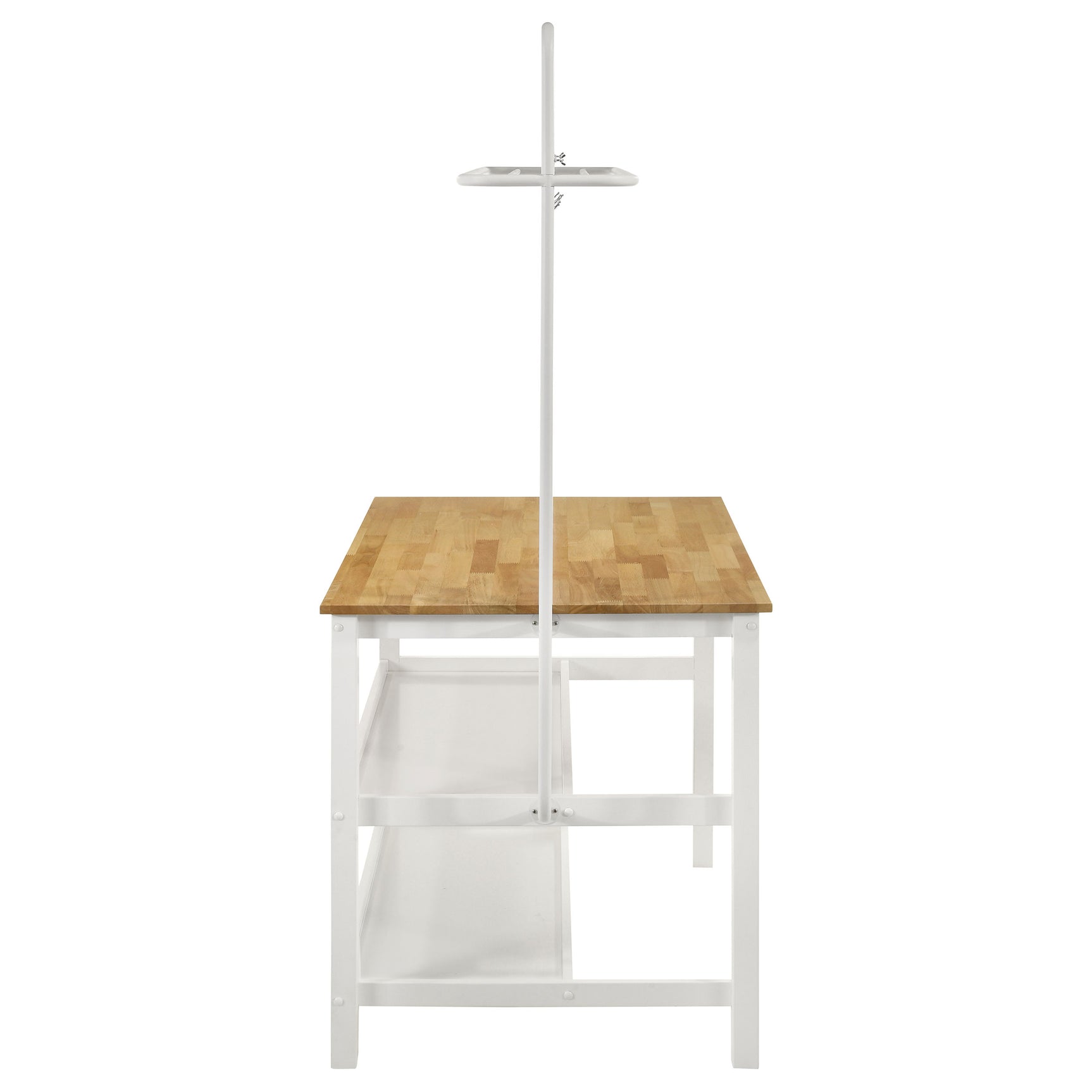 Edgeworth White Kitchen Island Counter Height Set