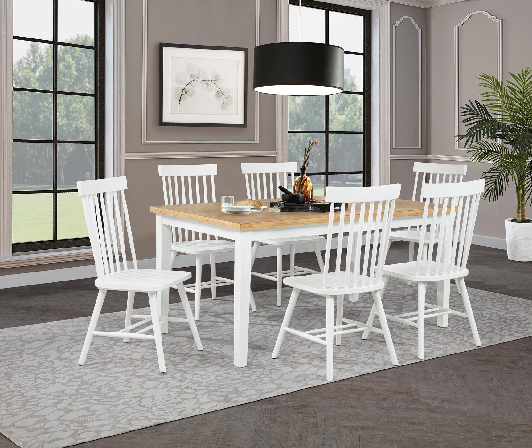 Andrews Windsor Spindle Back Dining Side Chair White