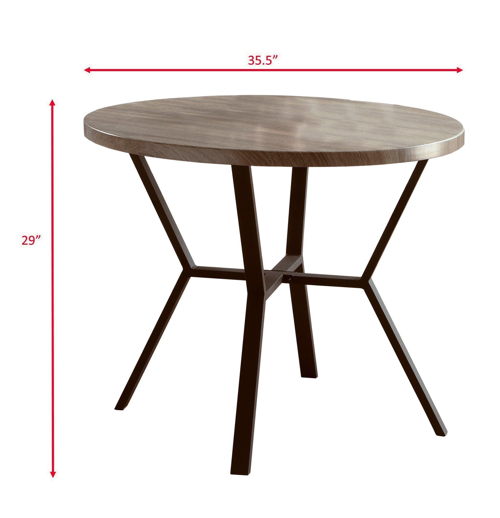 Black Graywash Round Dining Room Set