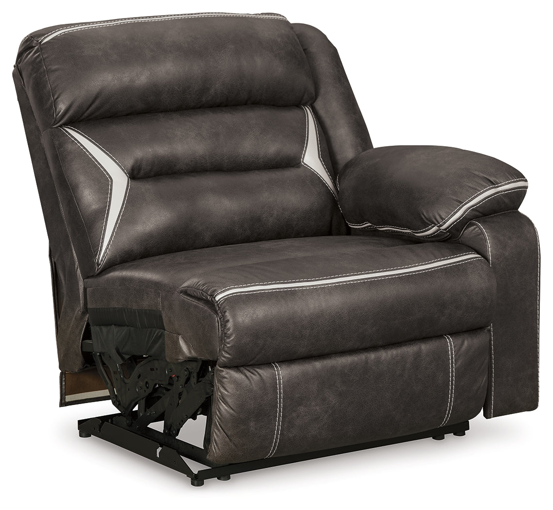 Kincord Midnight Faux Leather 2-Piece Power Reclining Sectional Loveseat