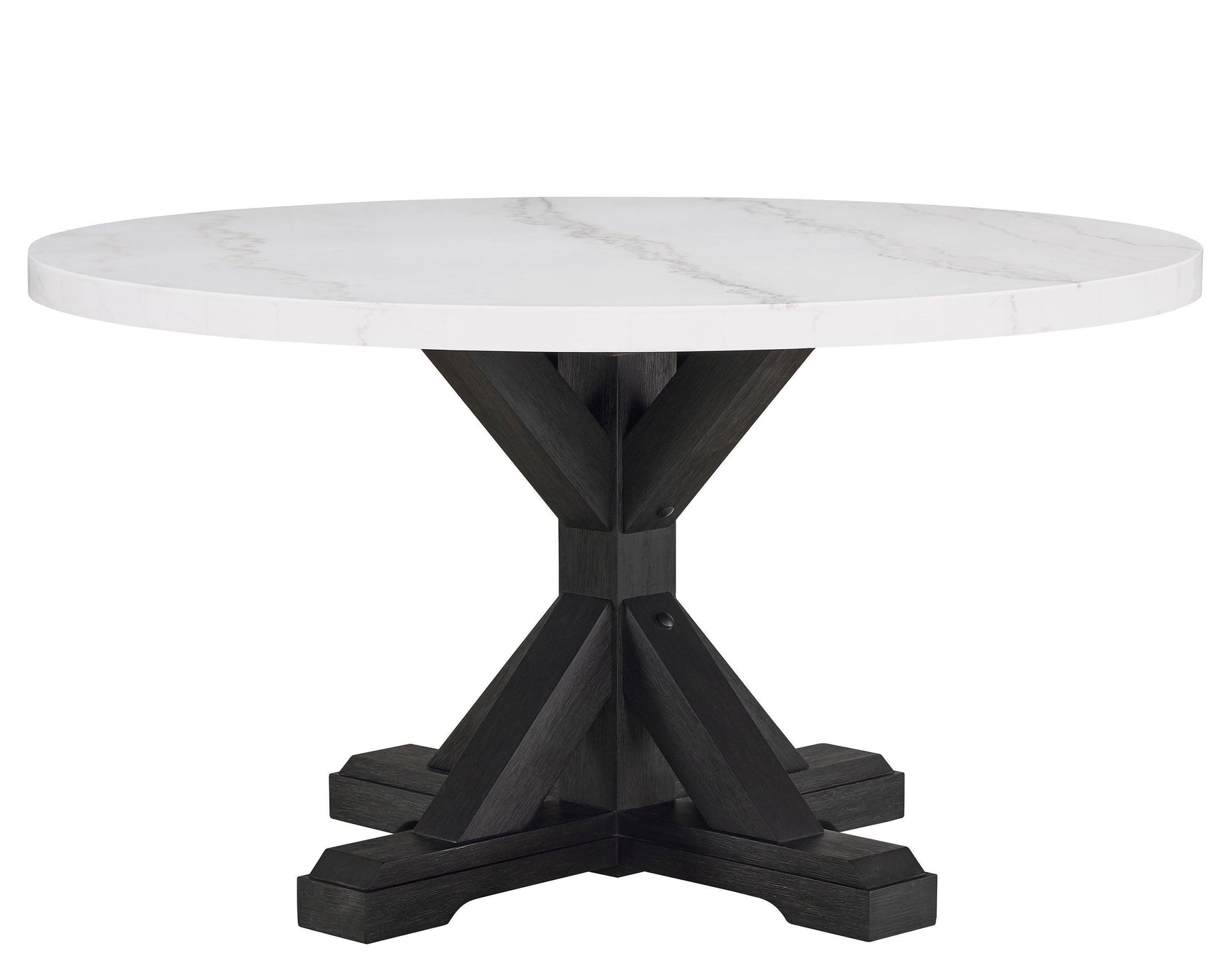 Varley Light Gray White Round Dining Room Set