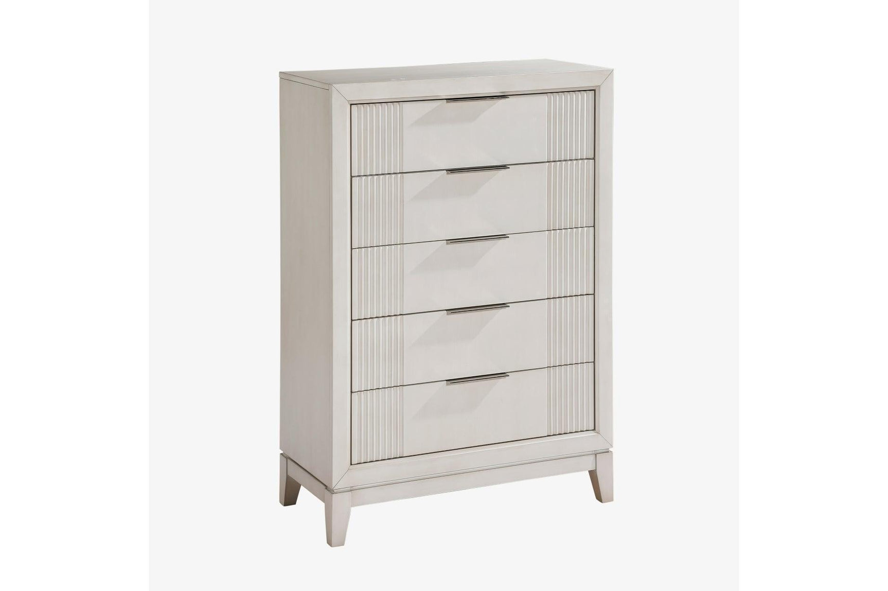 Florence Antique White Upholstered LED Panel Bedroom Set