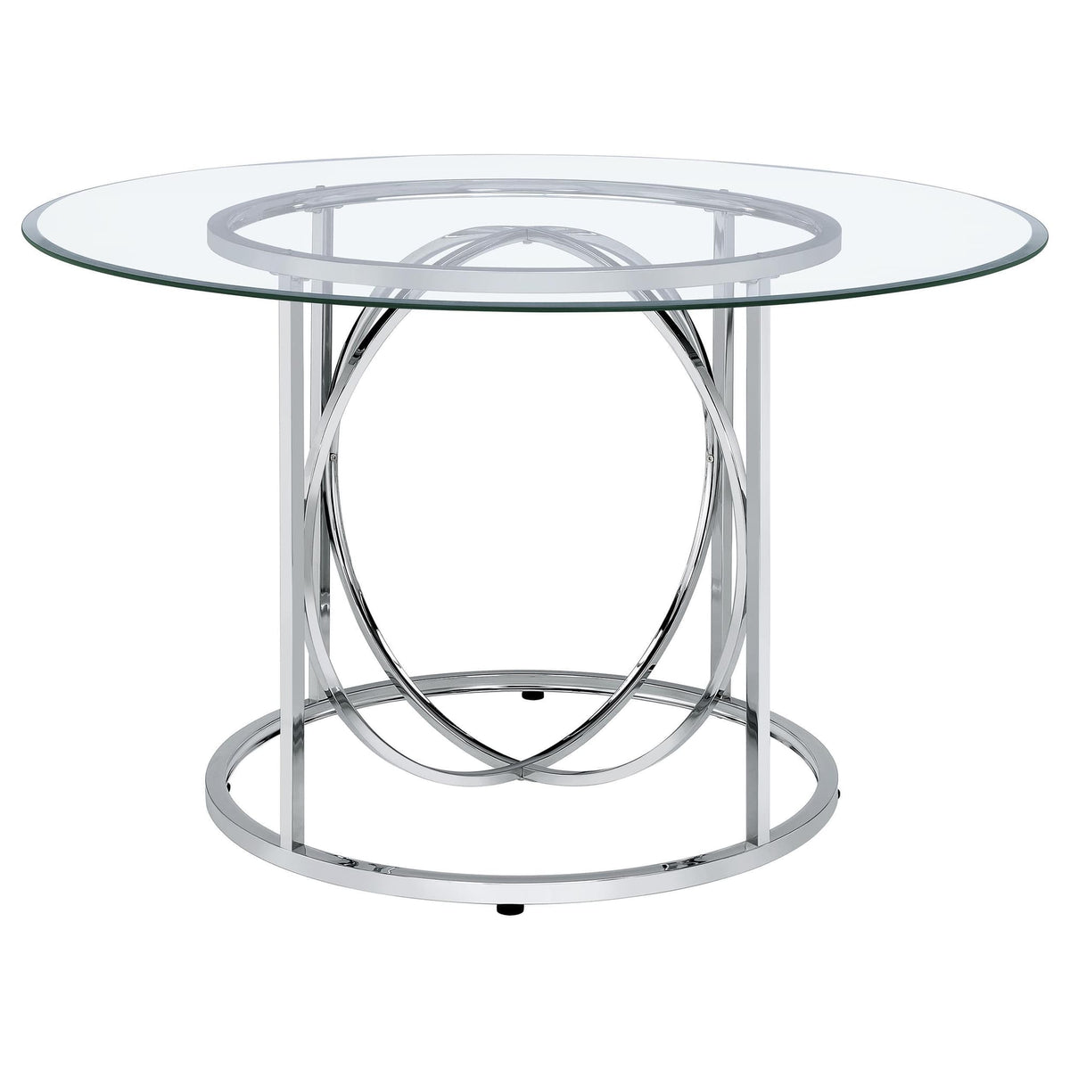 Levy 48-inch Round Glass Top Dining Table Chrome — product image 2