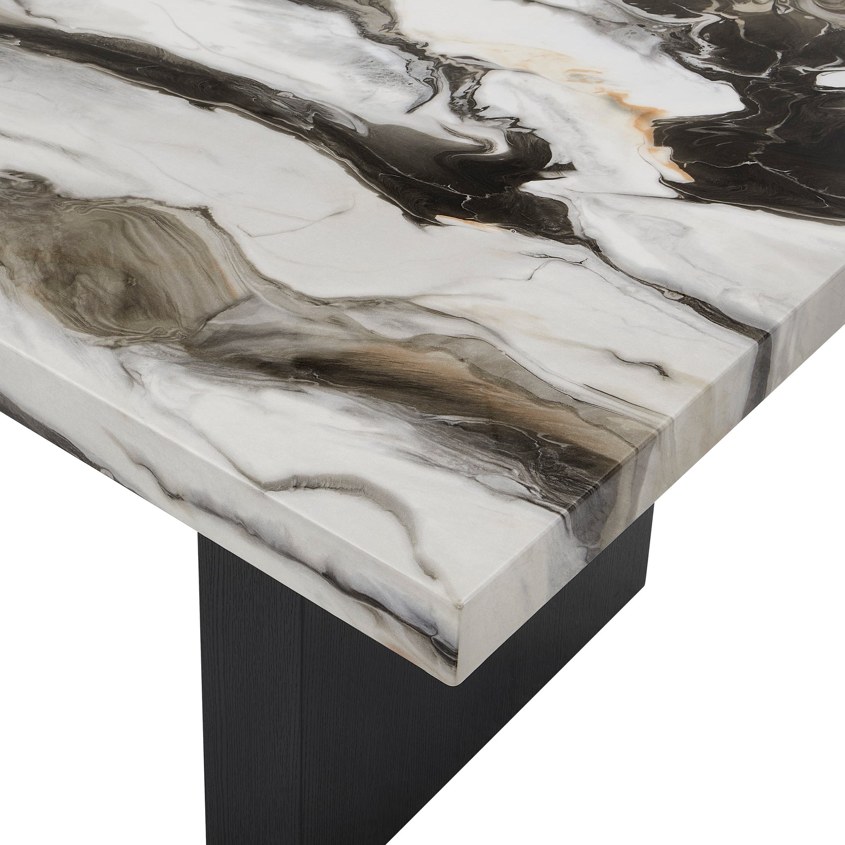 Vega Brown Black Faux Marble Dining Room Set