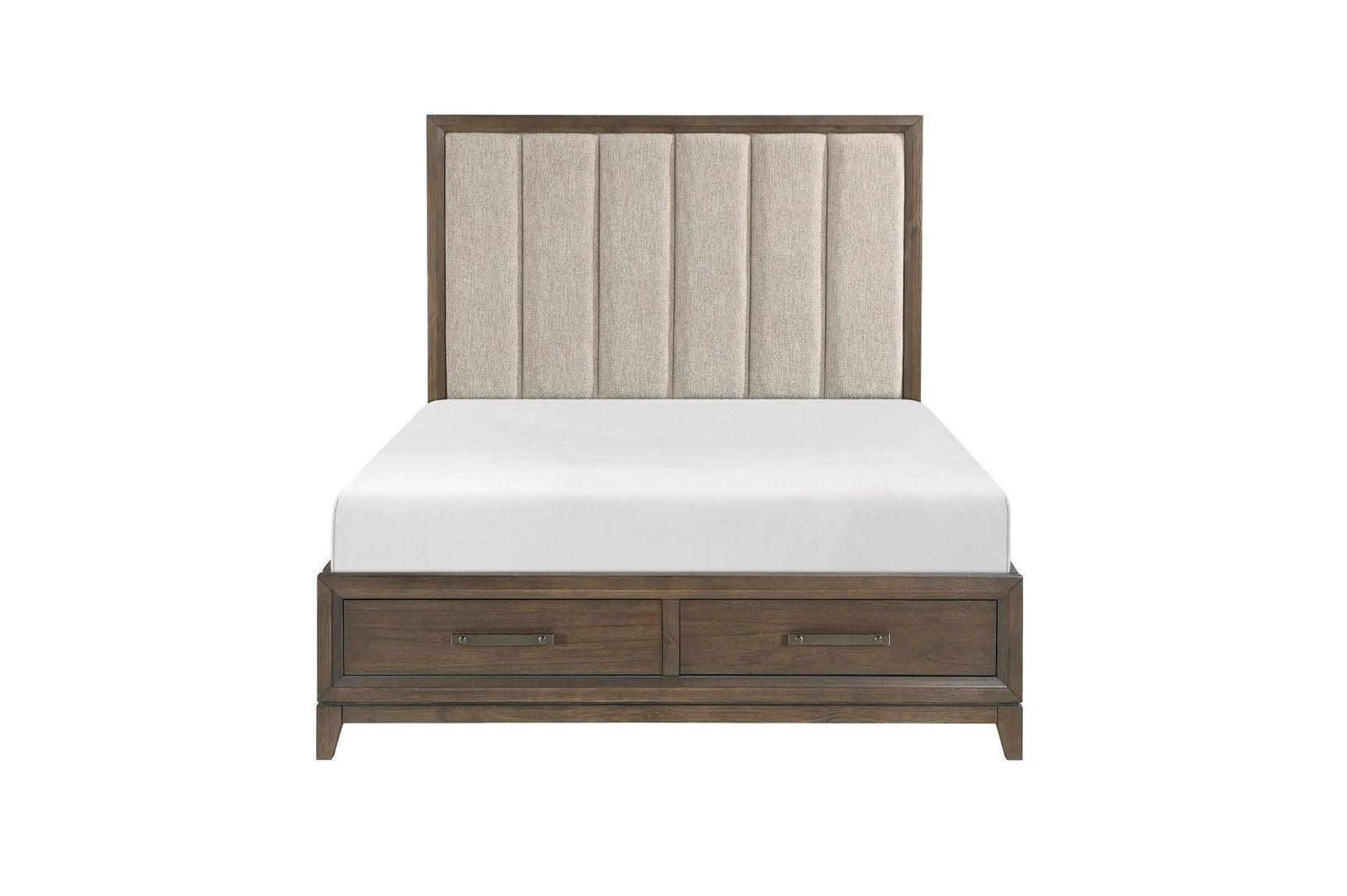 Cambridge Brown Upholstered Storage Platform Bedroom Set