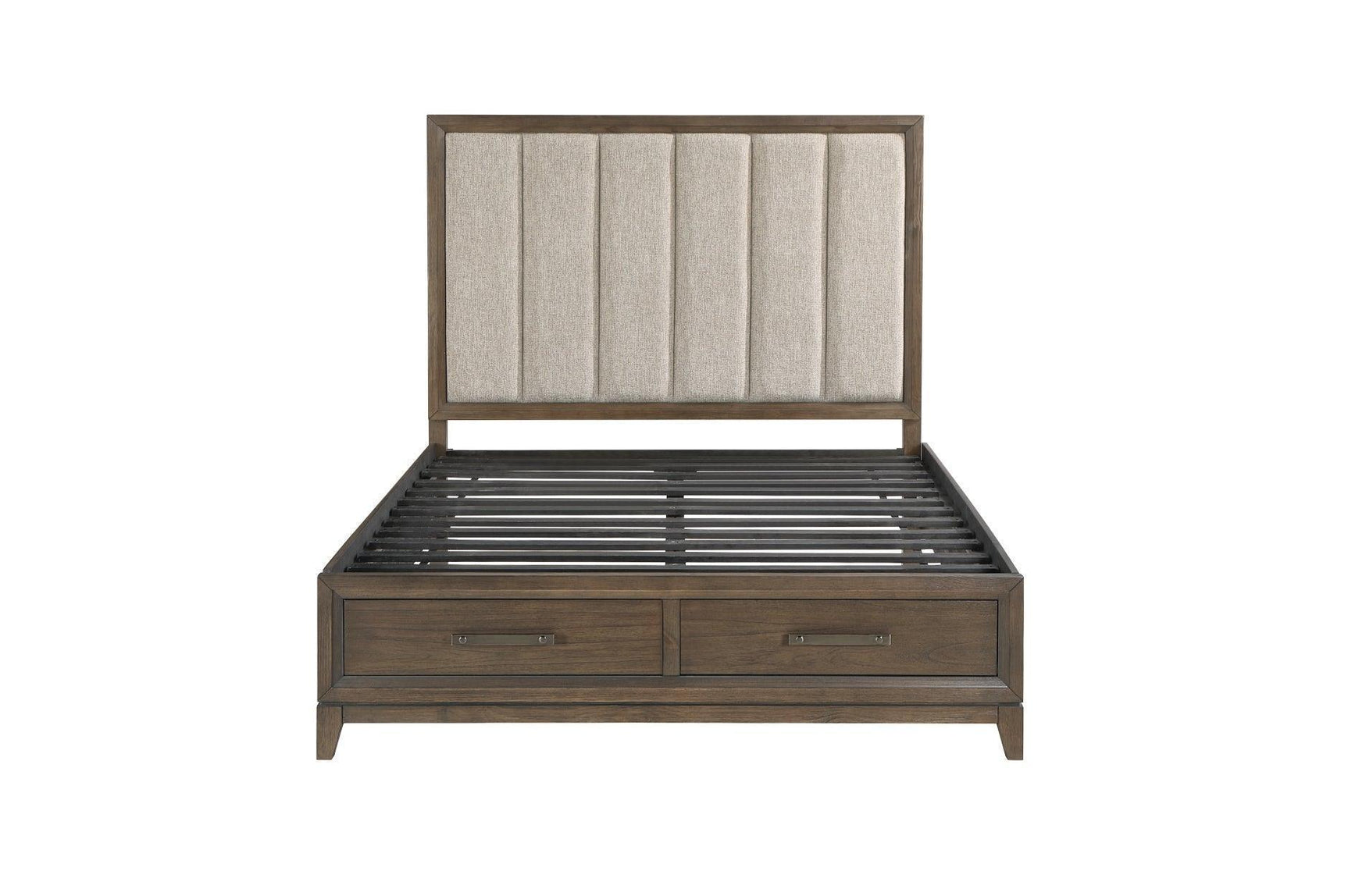 Cambridge Brown Upholstered Storage Platform Bedroom Set