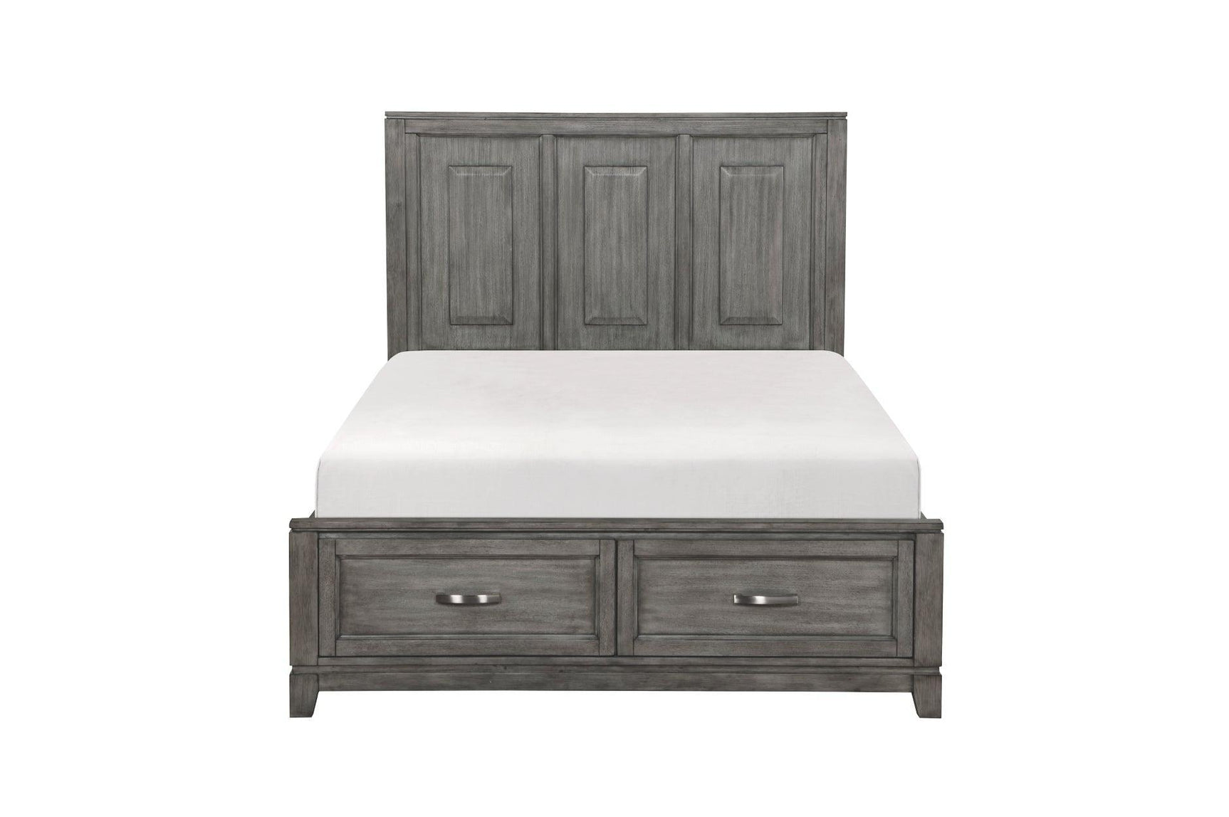 Garretson Gray Modern Transitional Okume Veneer Solid Wood Metal Storage Bedroom Set - Ella Furniture
