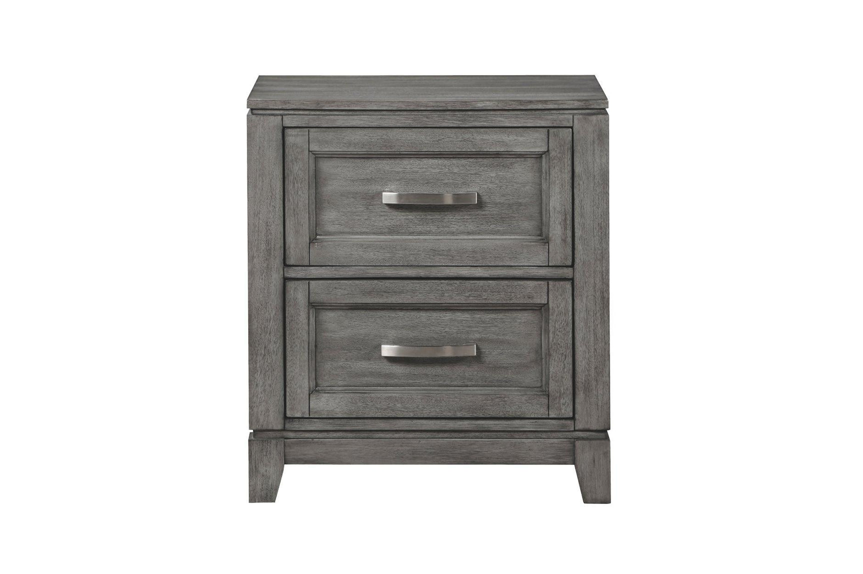 Garretson Gray Modern Transitional Okume Veneer Solid Wood Metal Storage Bedroom Set - Ella Furniture