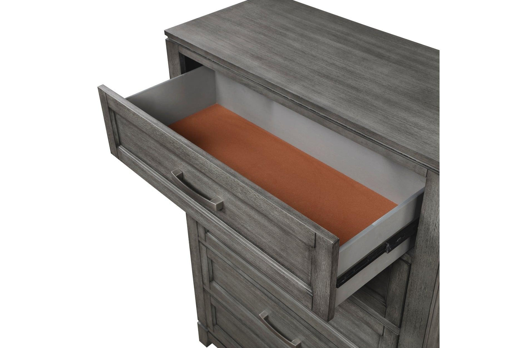 Garretson Gray Modern Transitional Okume Veneer Solid Wood Metal Storage Bedroom Set - Ella Furniture
