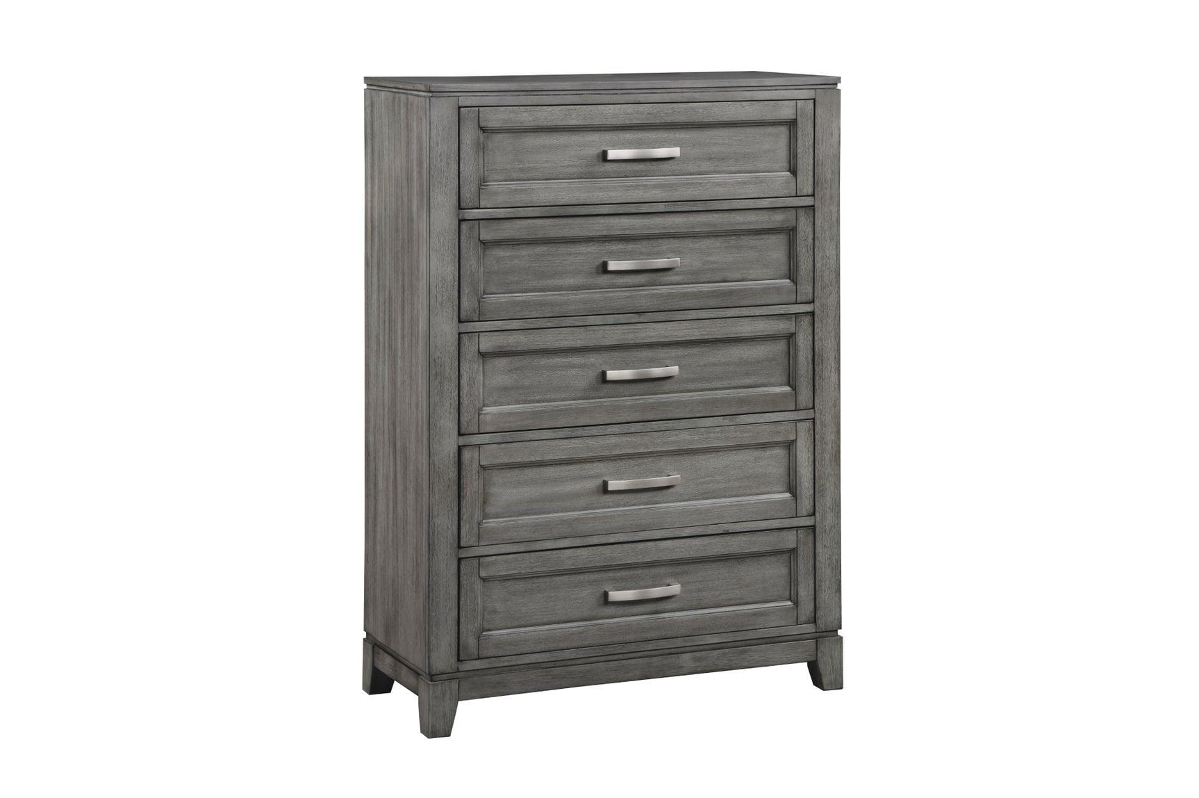 Garretson Gray Modern Transitional Okume Veneer Solid Wood Metal Storage Bedroom Set - Ella Furniture