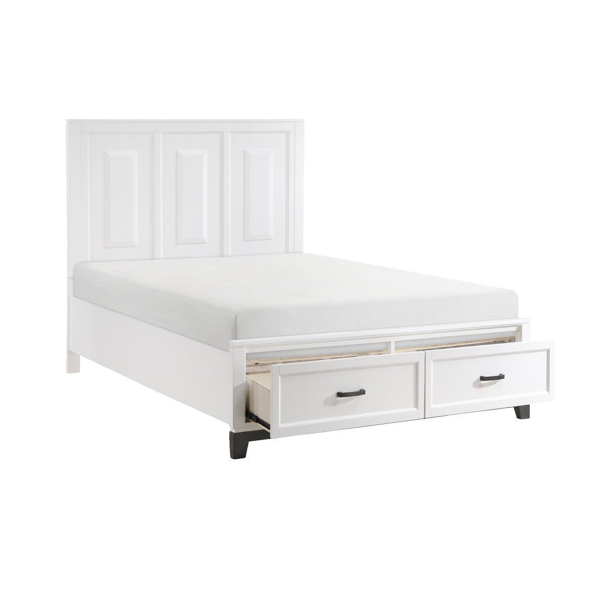 Hela White Storage Platform Queen Bed