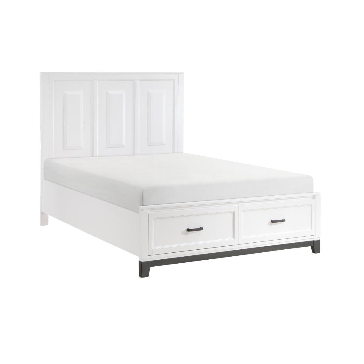Hela White Storage Platform Queen Bed