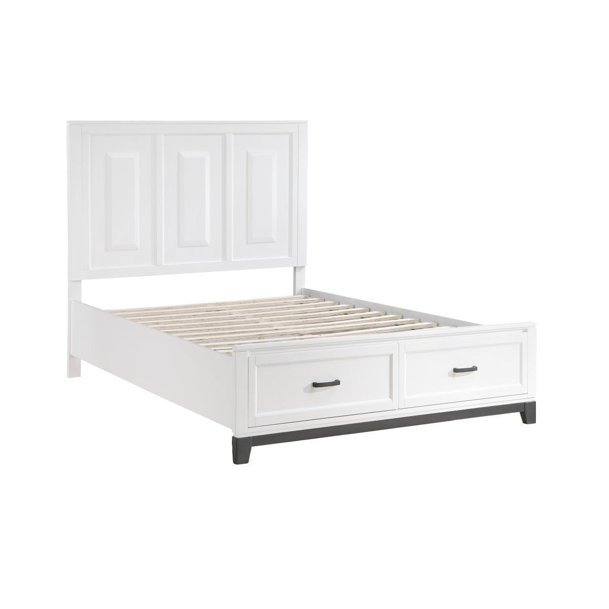 Hela White Storage Platform Queen Bed