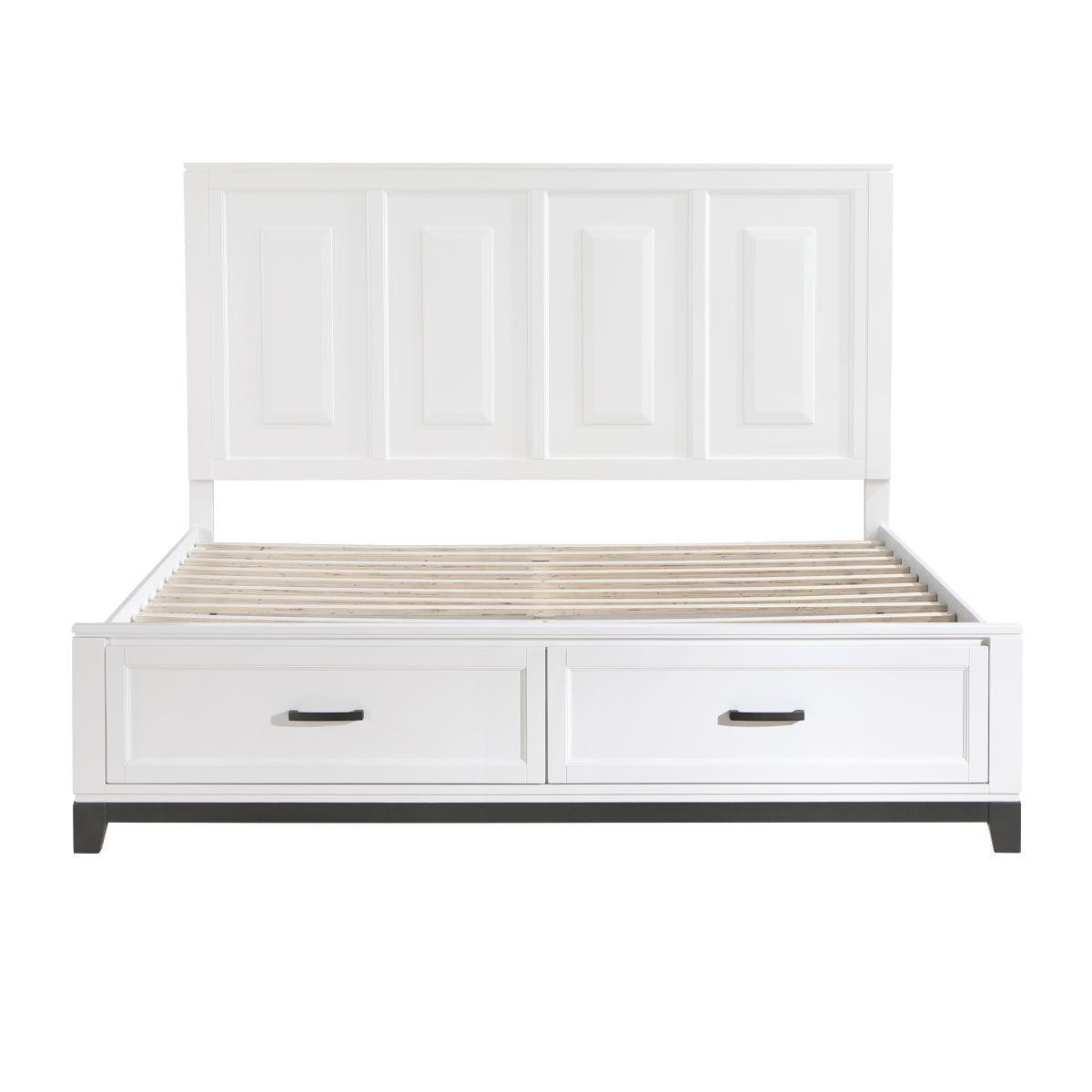 Hela White Storage Platform King Bed