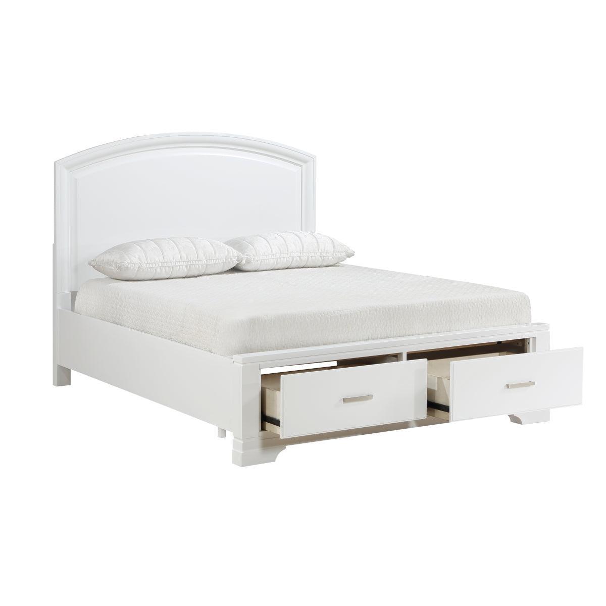 Heinz White Storage Platform King Bed