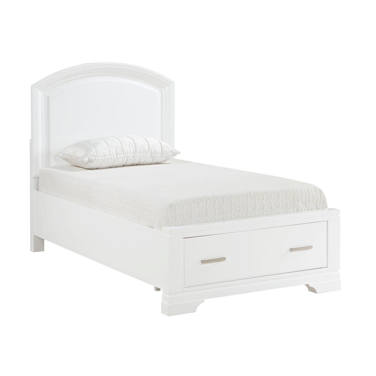 Hudson White Storage Platform Twin Bed