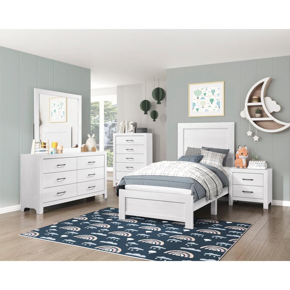 Corbin White Panel Twin Bed