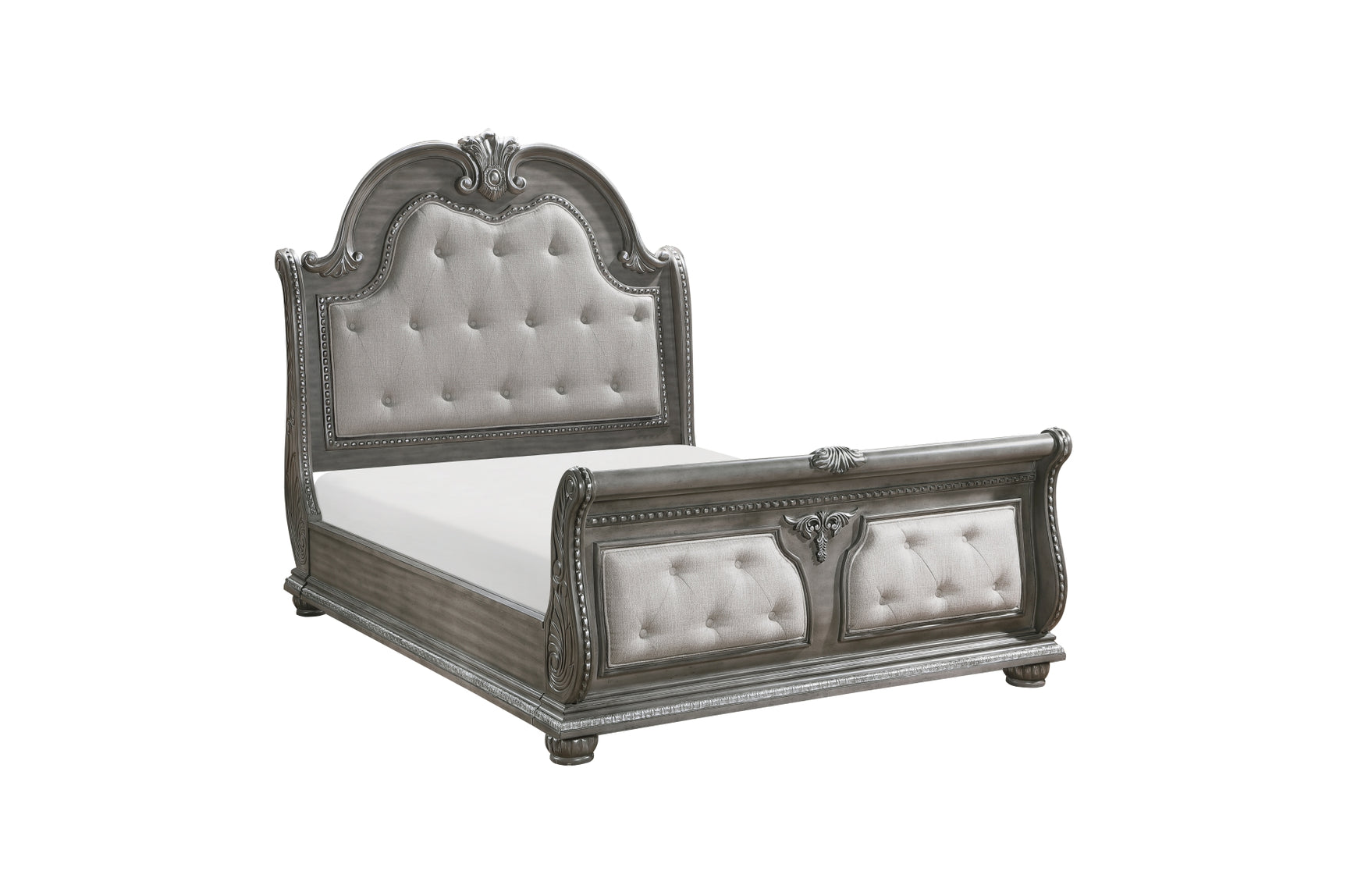 Bennington Gray Upholstered Tufted Panel Bedroom Set