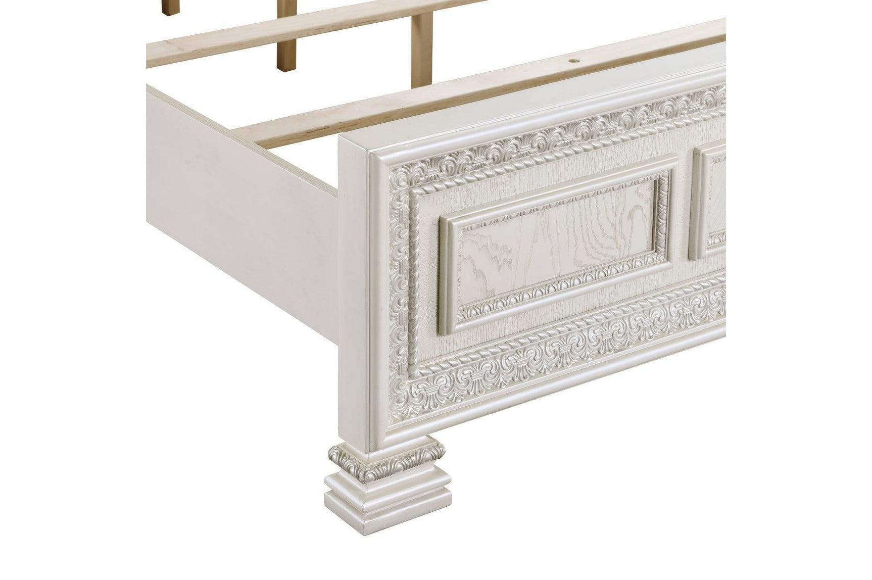 Theodora Pearl White Upholstered Tufted Panel Bedroom Set