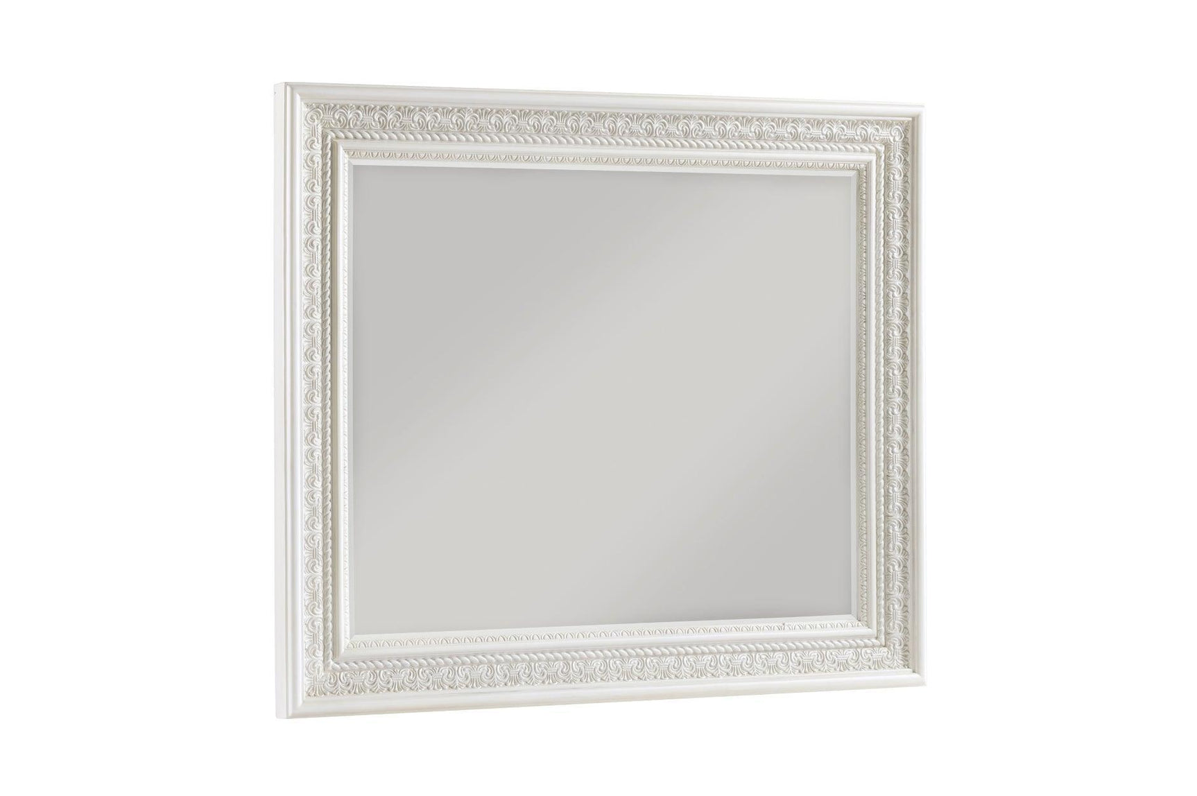 Theodora Pearl White Upholstered Tufted Panel Bedroom Set