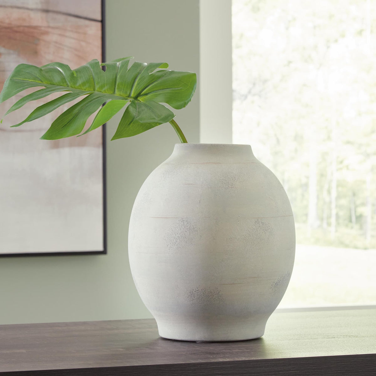 Clayson Sage Green Ceramic Vase — product view