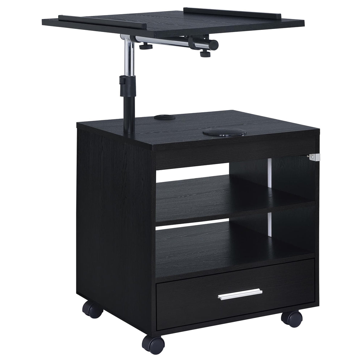 Lerma 1-Drawer Adjustable Tray Top Nightstand with Speaker Black Ash — product image 5