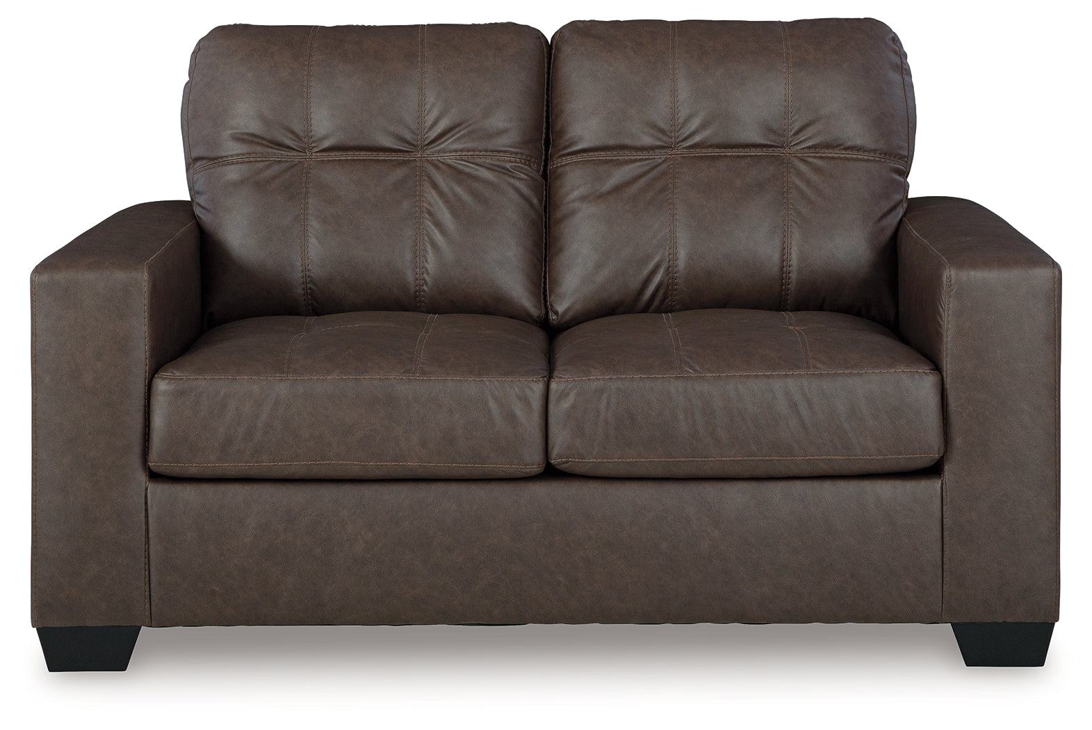 Barlin Mills Umber Faux Leather Loveseat