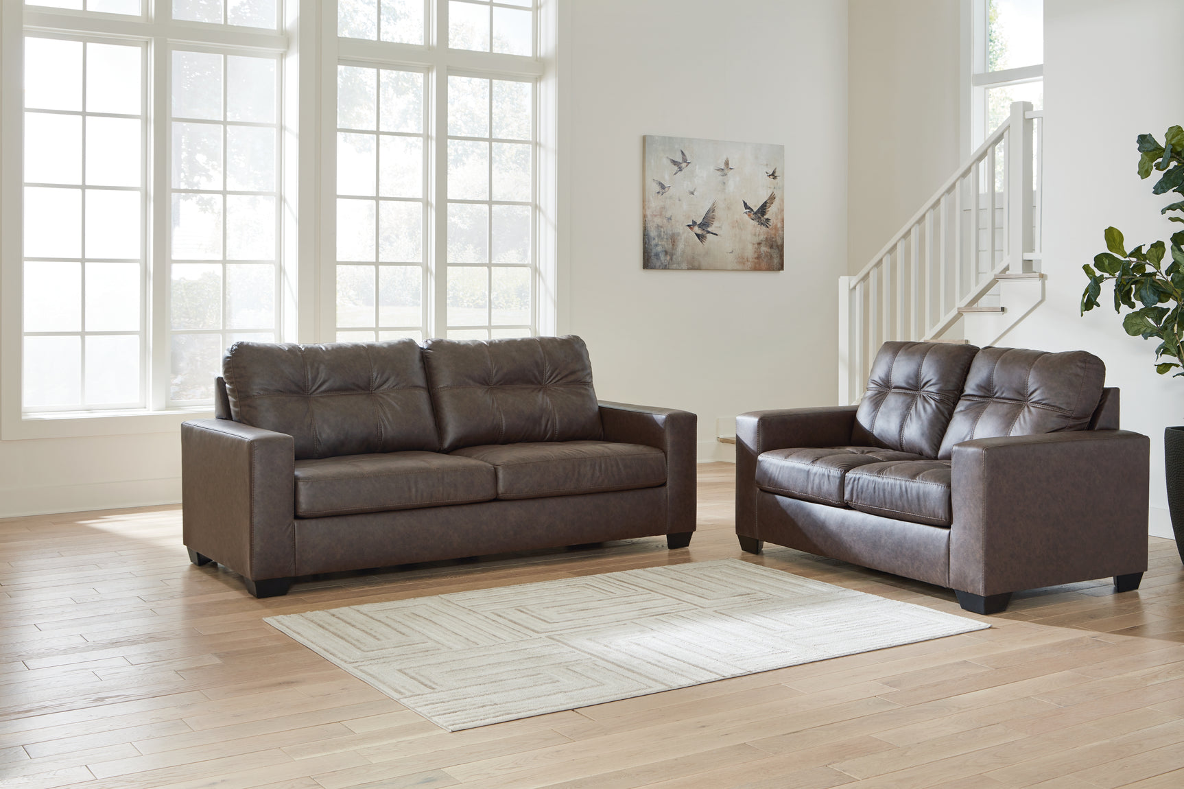 Barlin Umber Mills Sofa and Loveseat