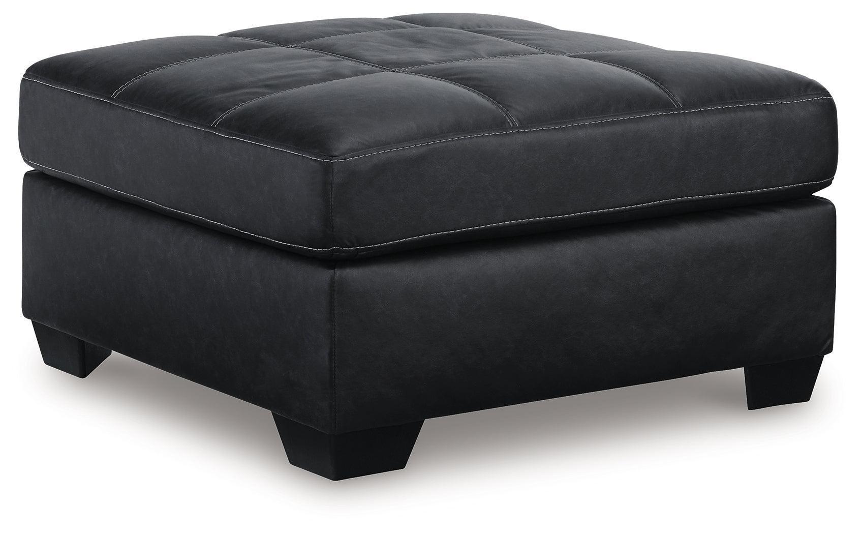 Barlin Mills Carbon Faux Leather Oversized Accent Ottoman