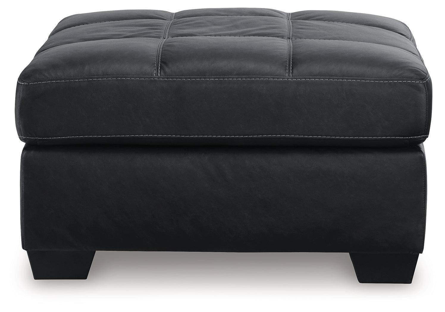 Barlin Mills Carbon Faux Leather Oversized Accent Ottoman
