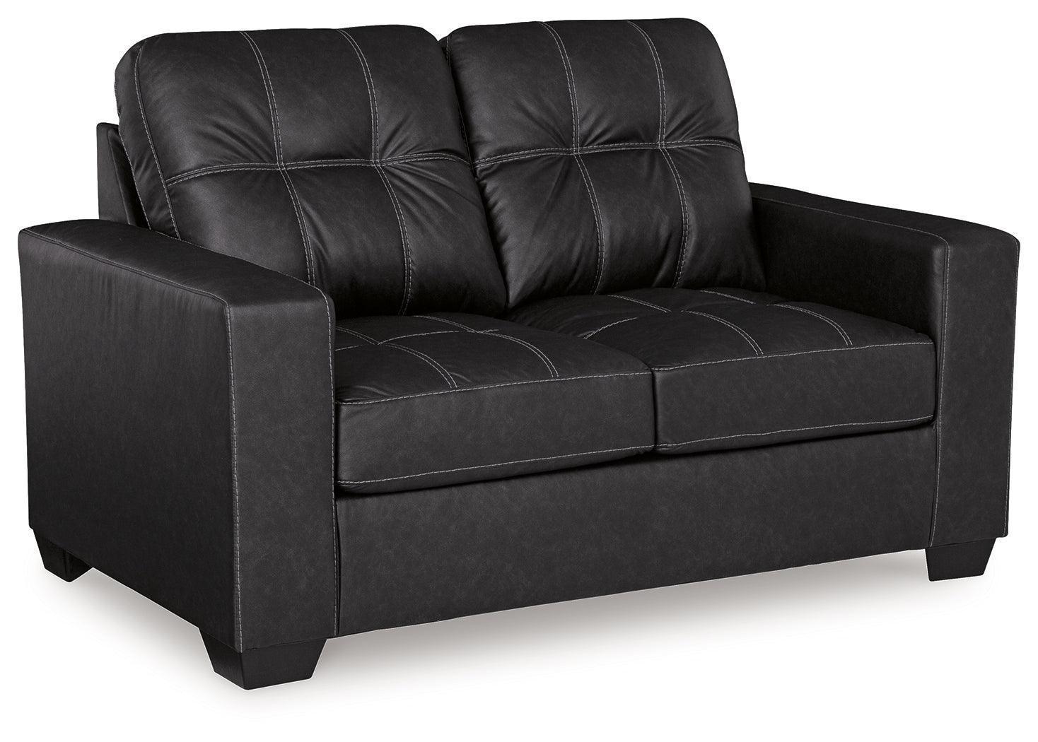 Barlin Mills Carbon Faux Leather Loveseat