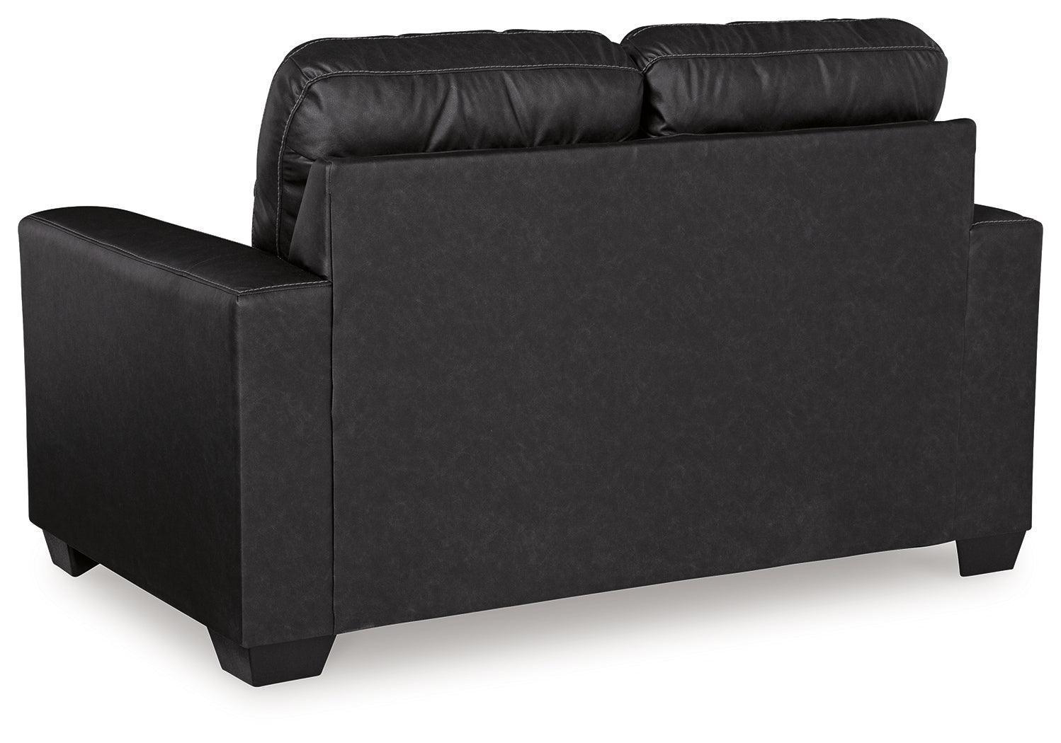 Barlin Mills Carbon Faux Leather Loveseat