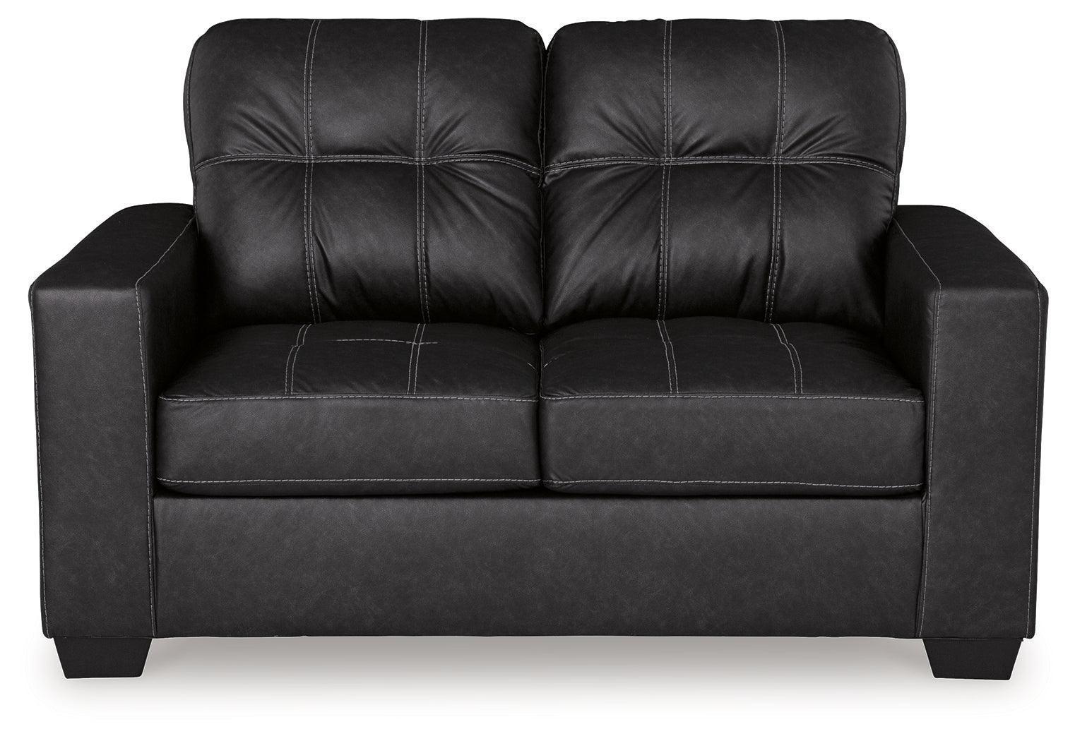 Barlin Mills Carbon Faux Leather Loveseat