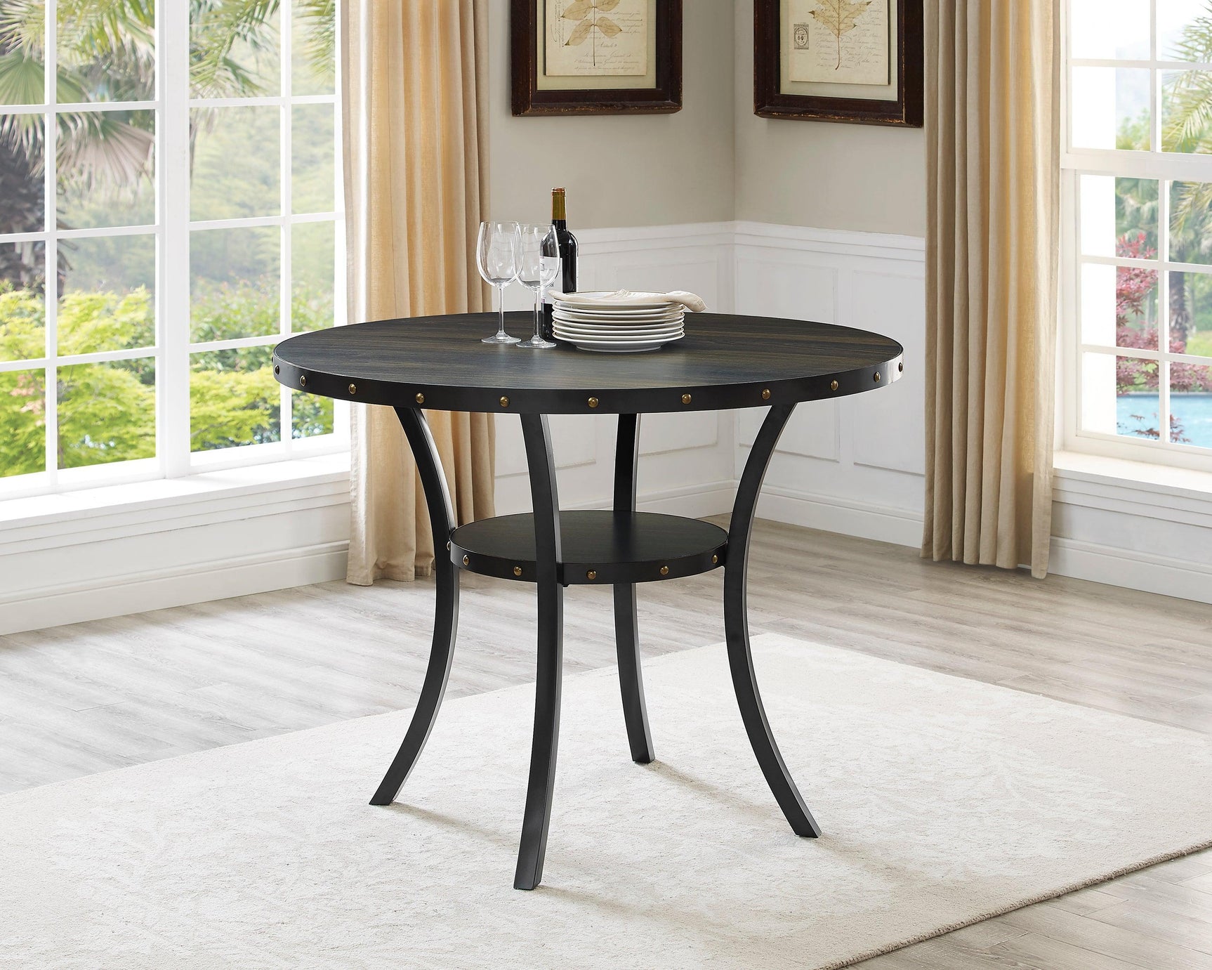 Wallace Melamine Round Counter Height Set