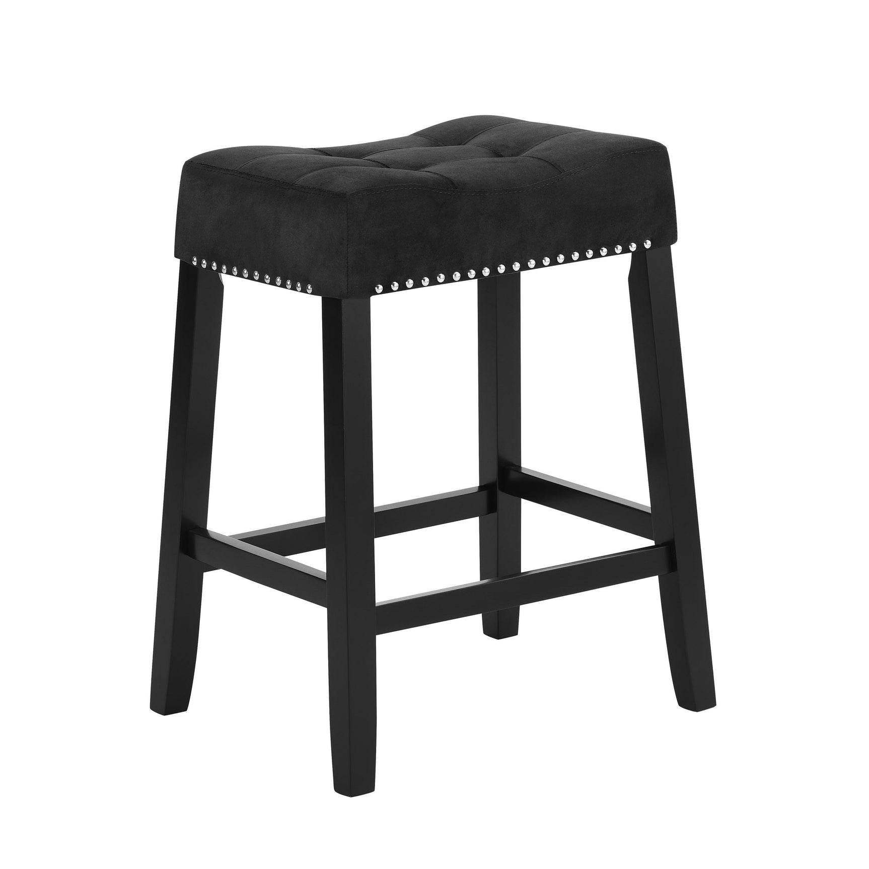 Lennon Saddle Black Modern Transitional Velvet Counter Height - Ella Furniture