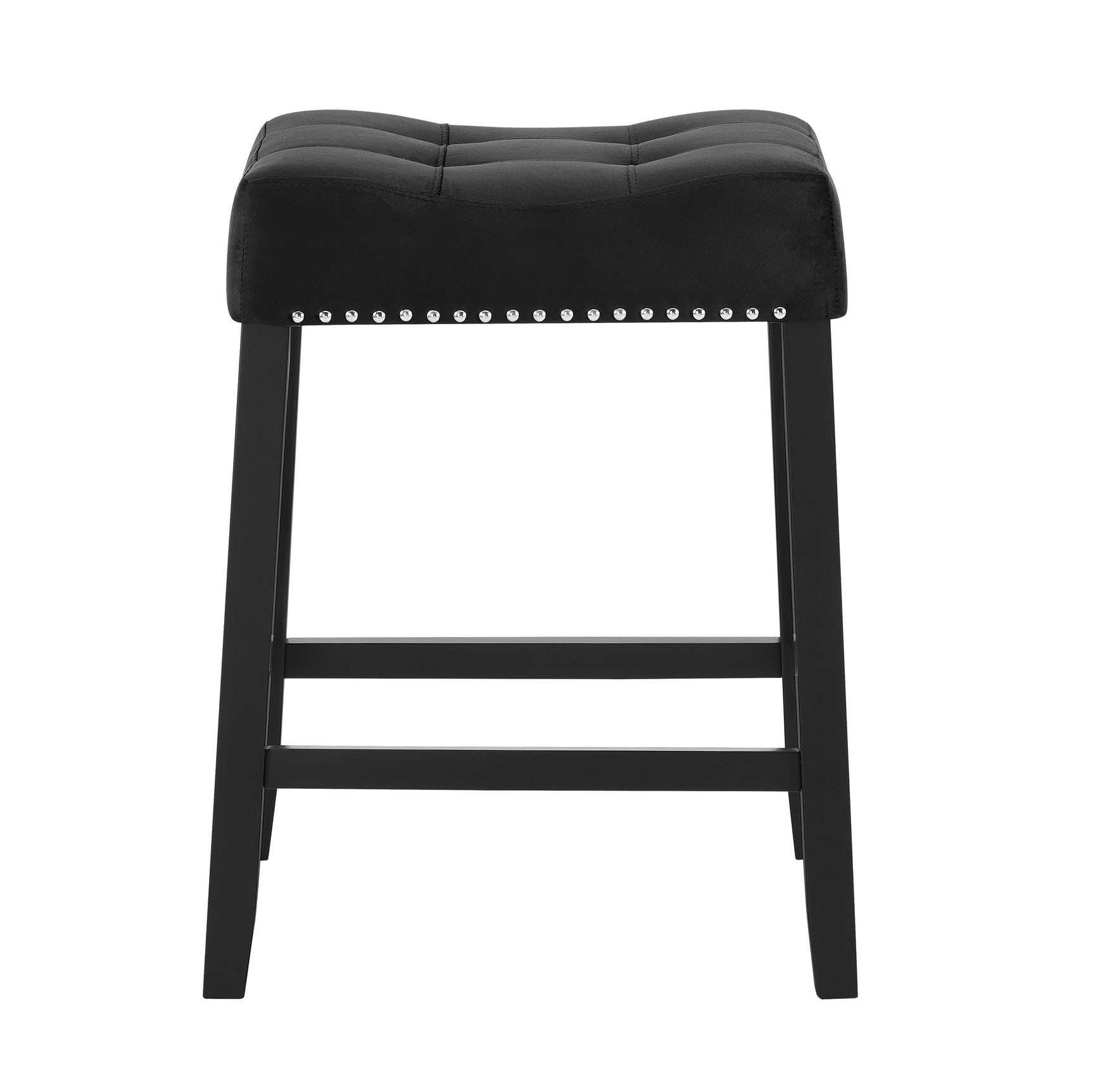 Lennon Saddle Black Modern Transitional Velvet Counter Height - Ella Furniture