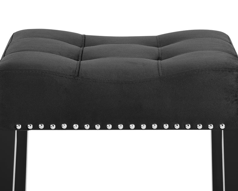 Lennon Saddle Black Modern Transitional Velvet Counter Height - Ella Furniture