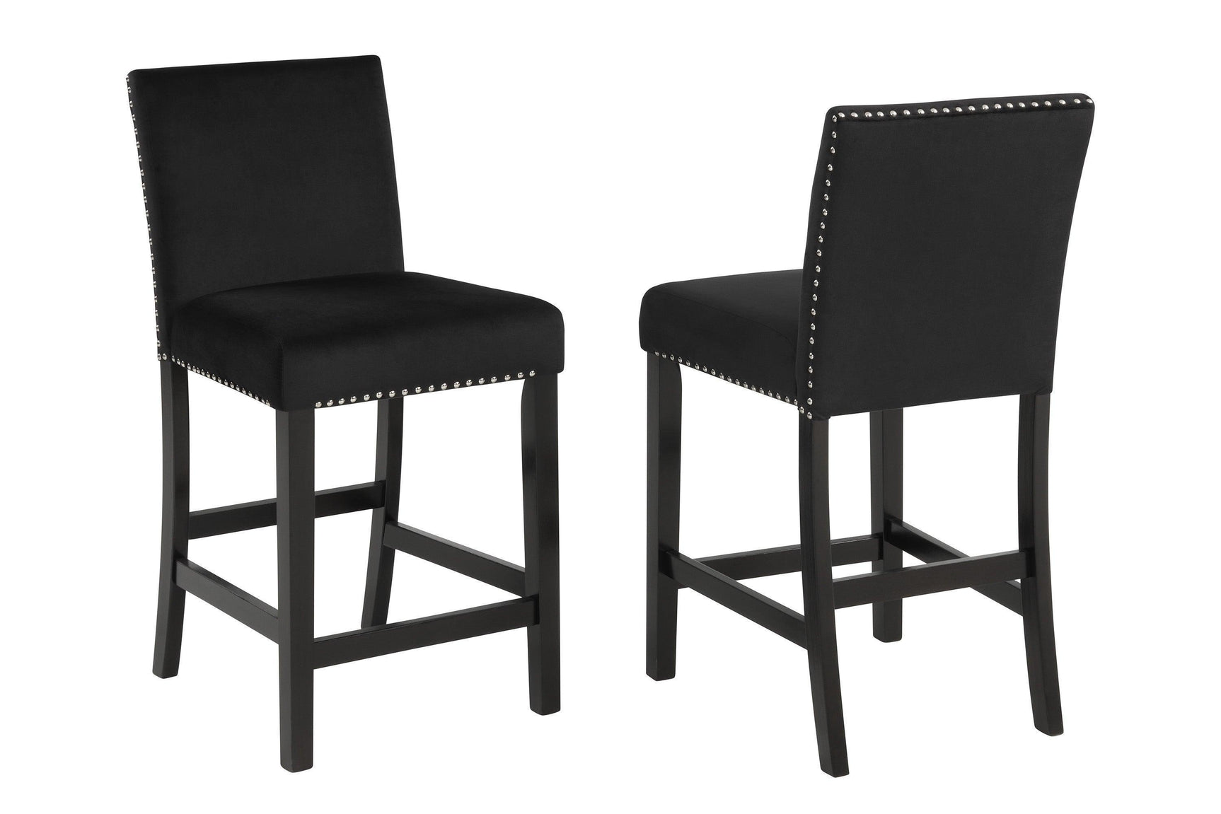 Lennon Black Upholstered Counter Height Set
