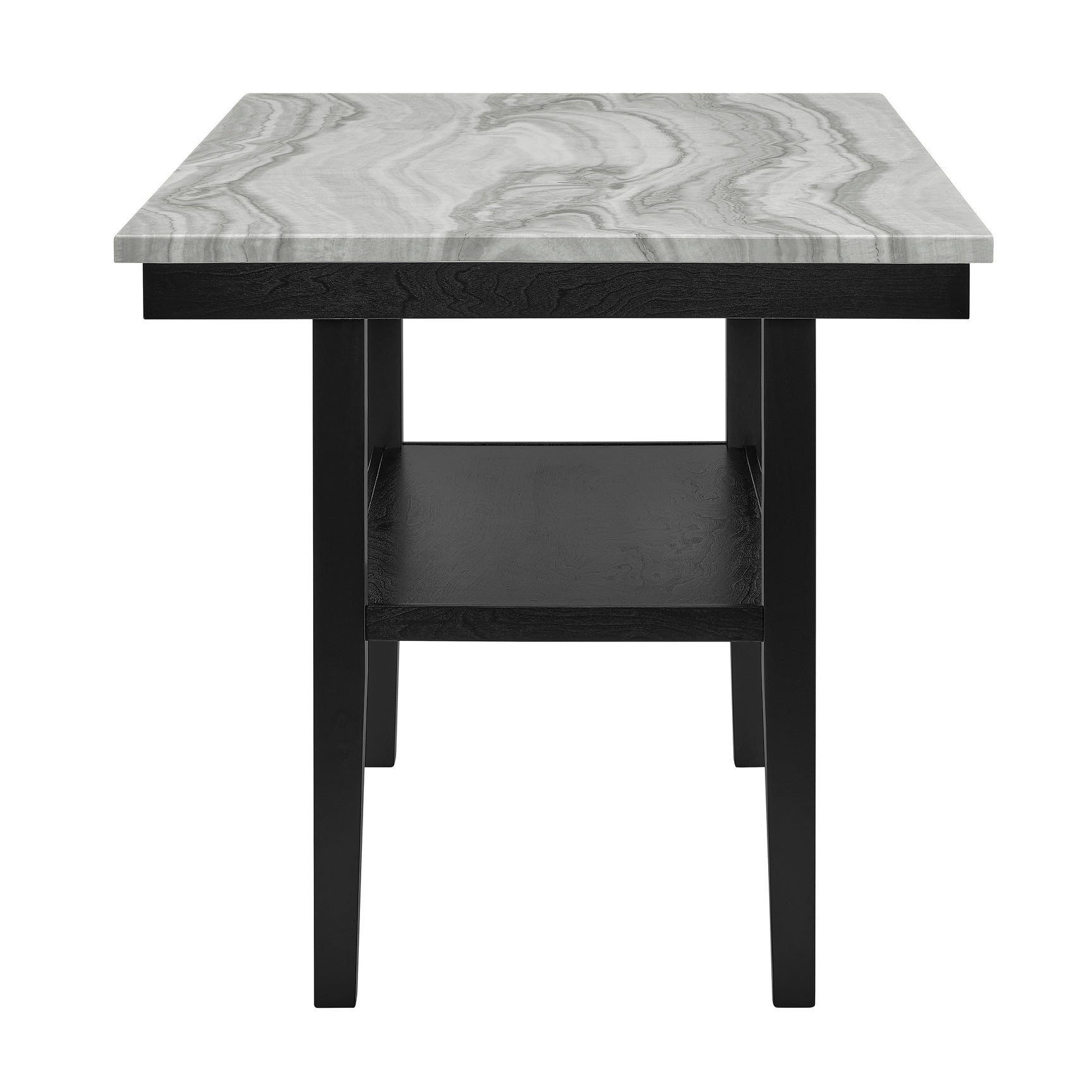 Marbel Light Gray Faux Marble Counter Height Set