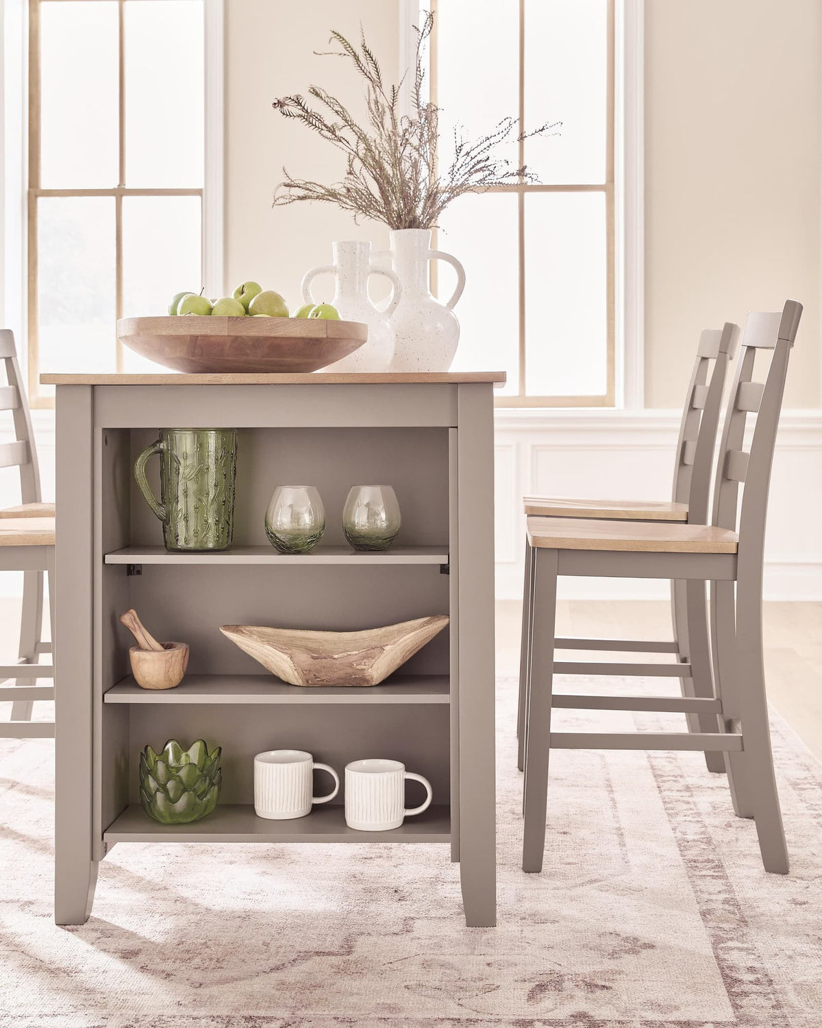 Harperfeld Natural/Gray Counter Height Dining Table — product image 4