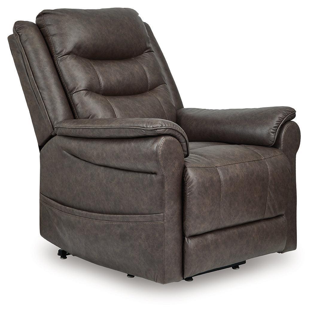 Oatman Umber Faux Leather Power Lift Recliner