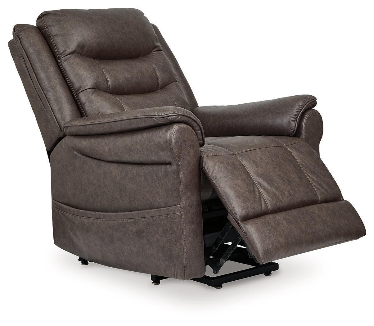 Oatman Umber Faux Leather Power Lift Recliner