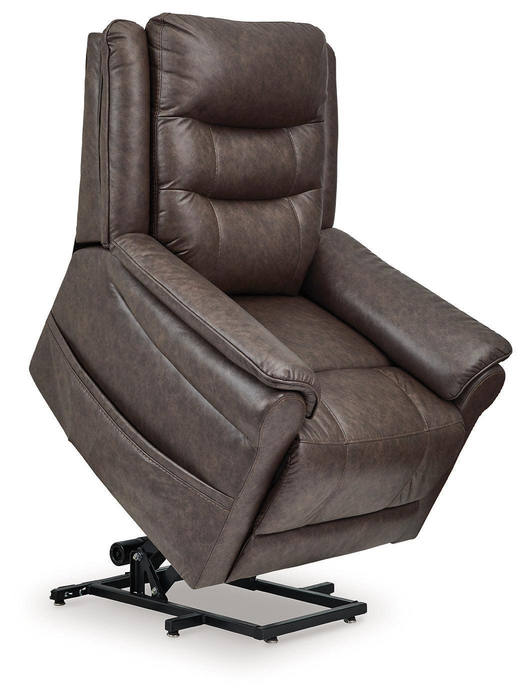 Oatman Umber Faux Leather Power Lift Recliner