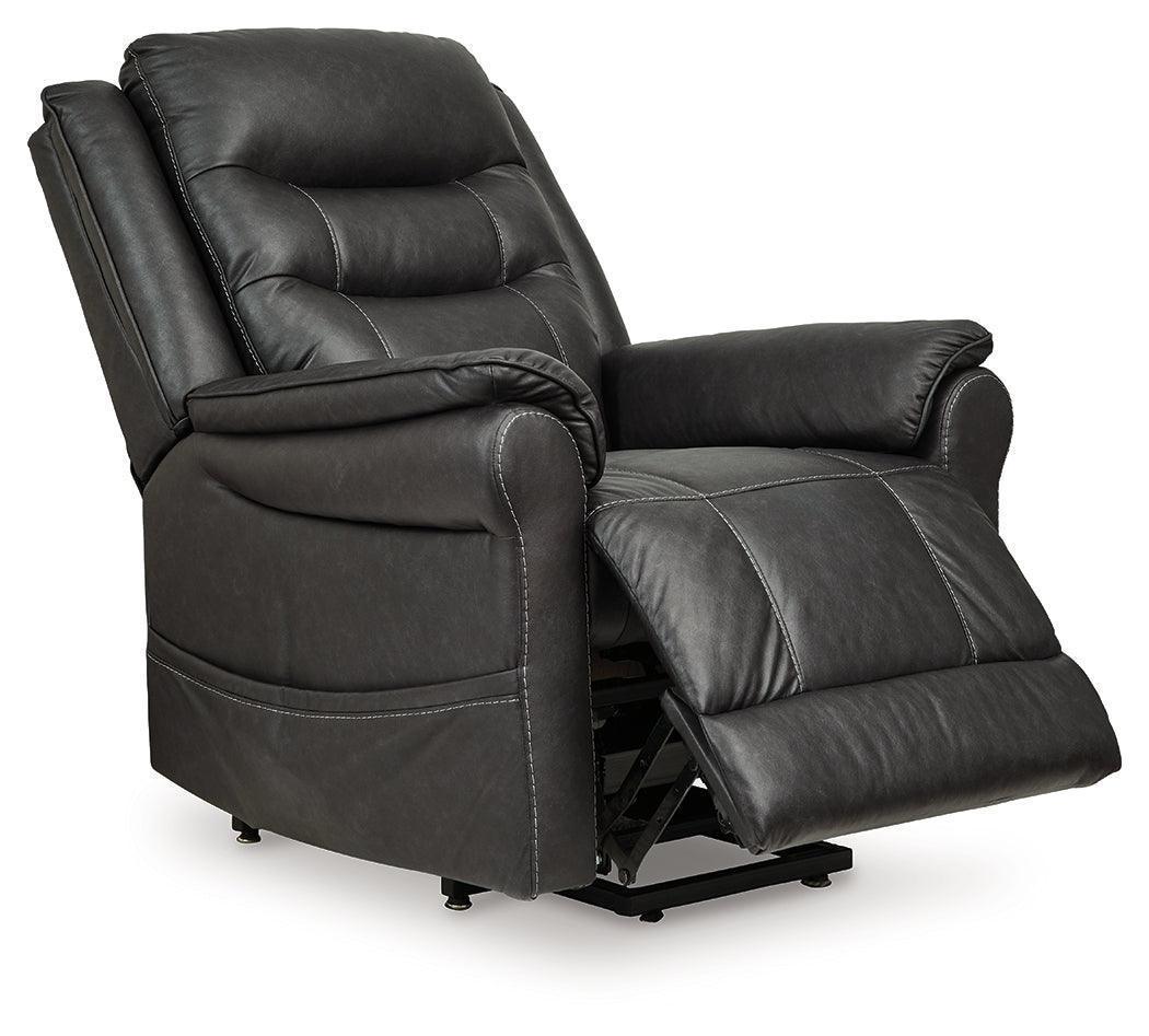 Oatman Carbon Faux Leather Power Lift Recliner