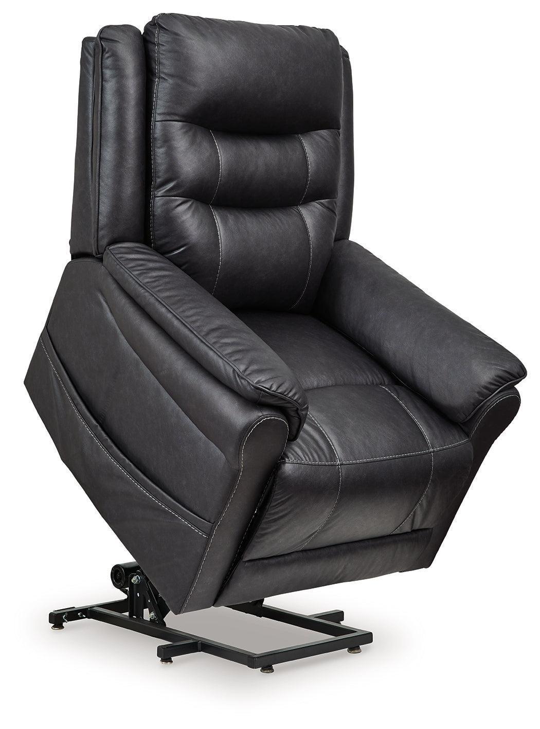 Oatman Carbon Faux Leather Power Lift Recliner