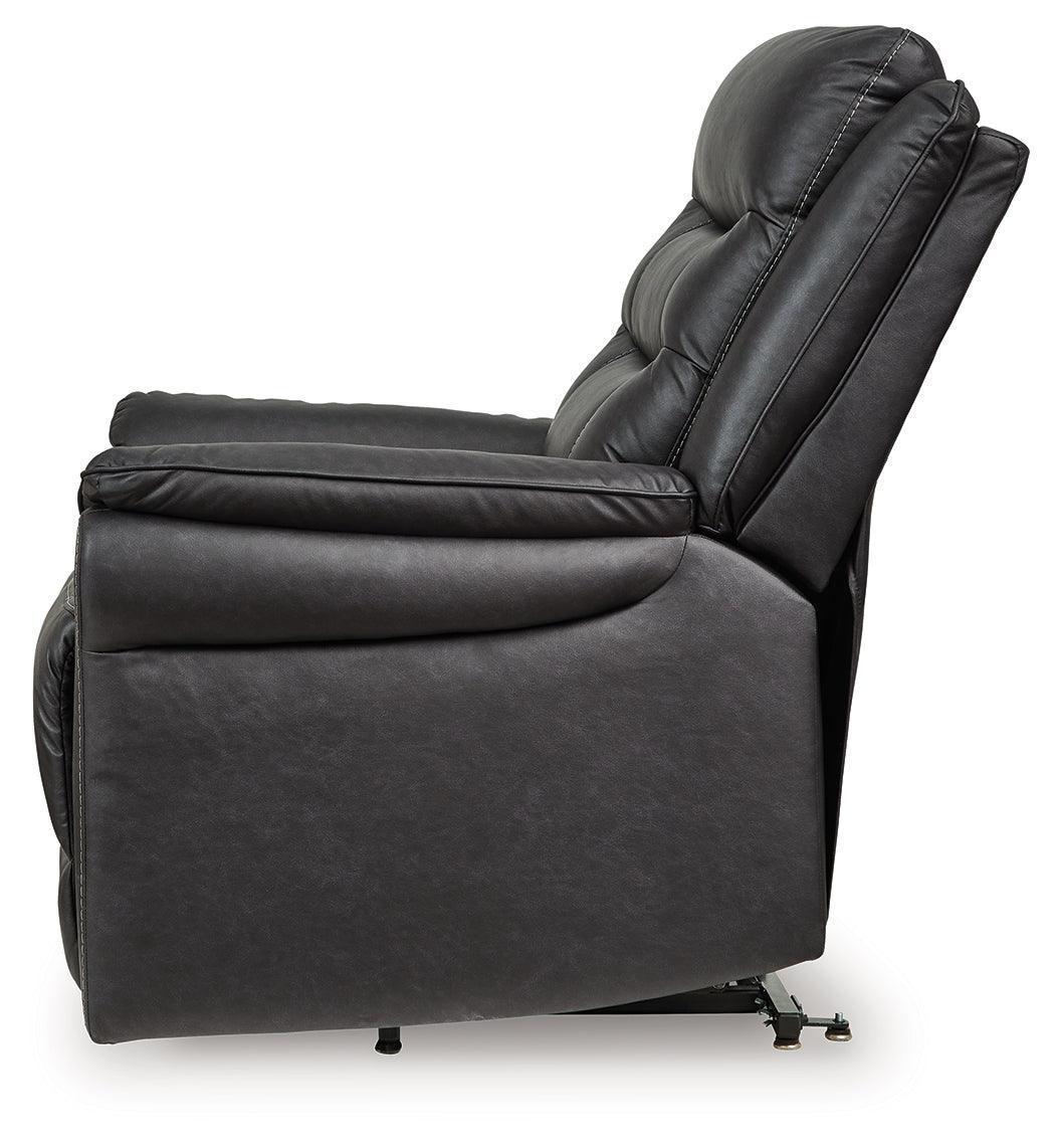 Oatman Carbon Faux Leather Power Lift Recliner