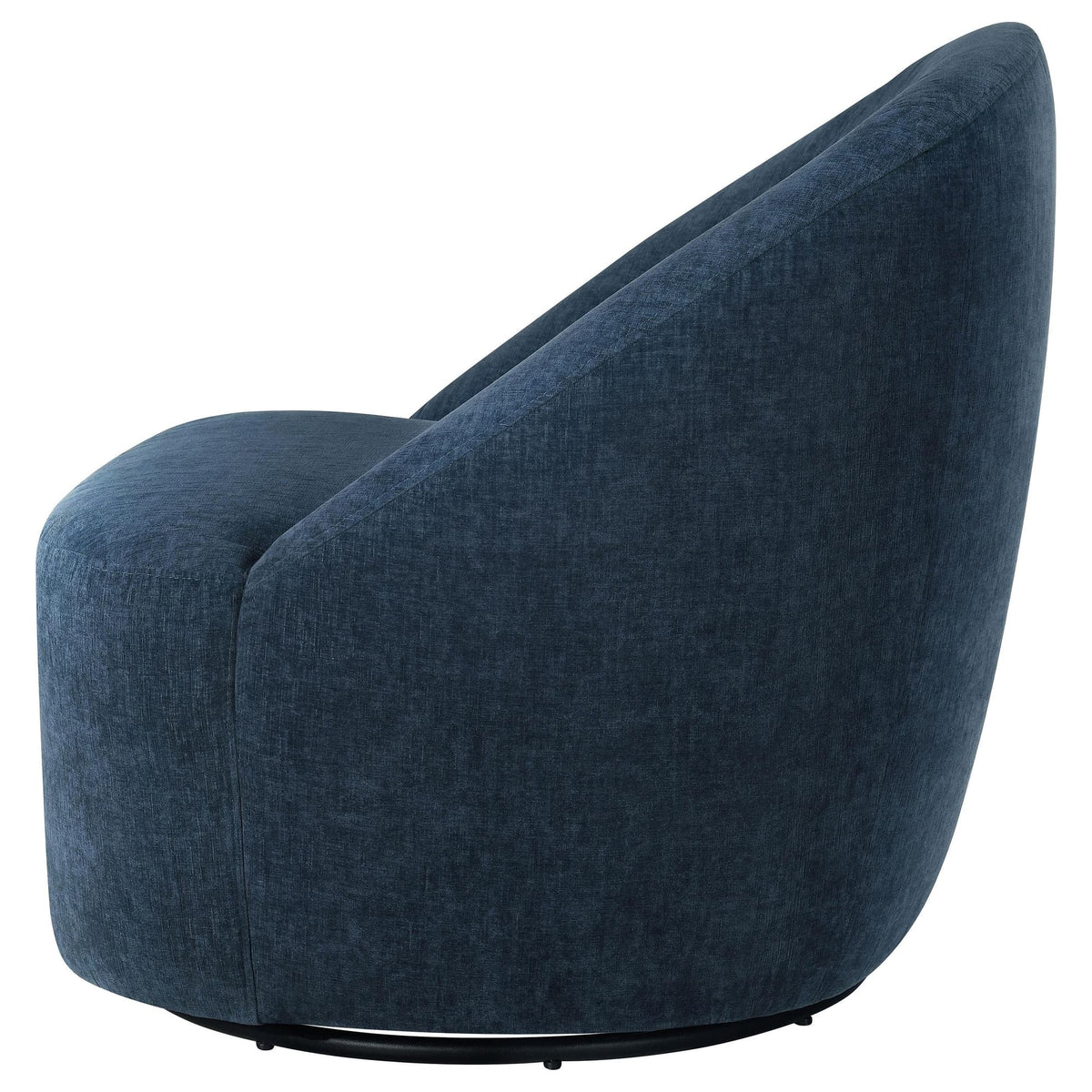 Leon Upholstered Barrel Swivel Accent Chair Navy — product image 4