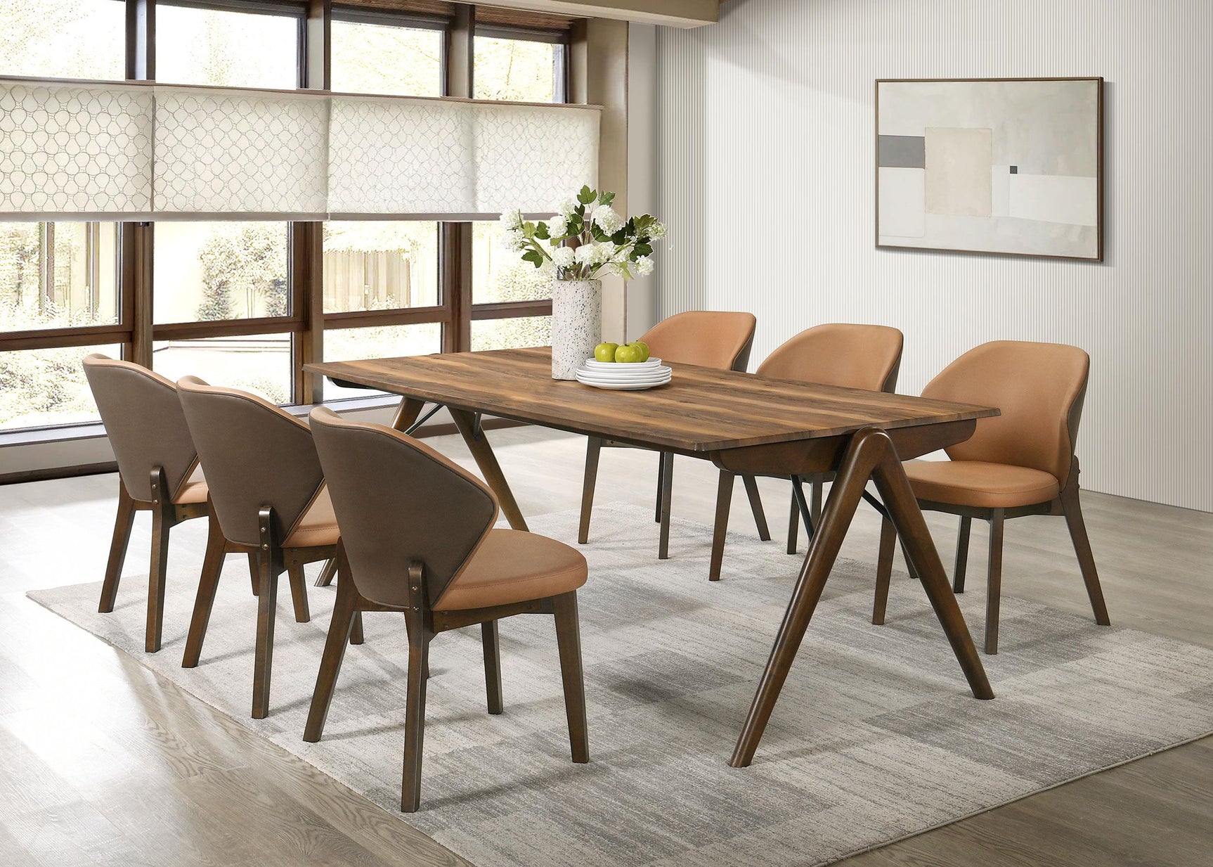 Randolph Dining Side Chair Butterscotch and Brown (Set of 2)